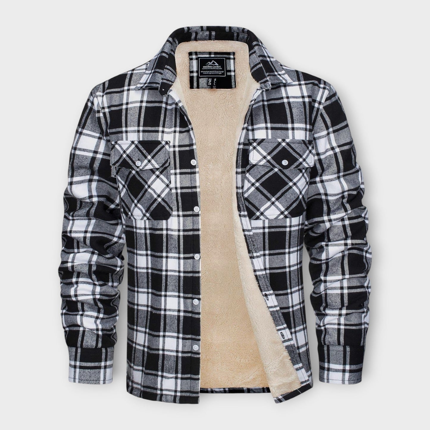 Kariertes Overshirt mit Fleece-Futter für Herren