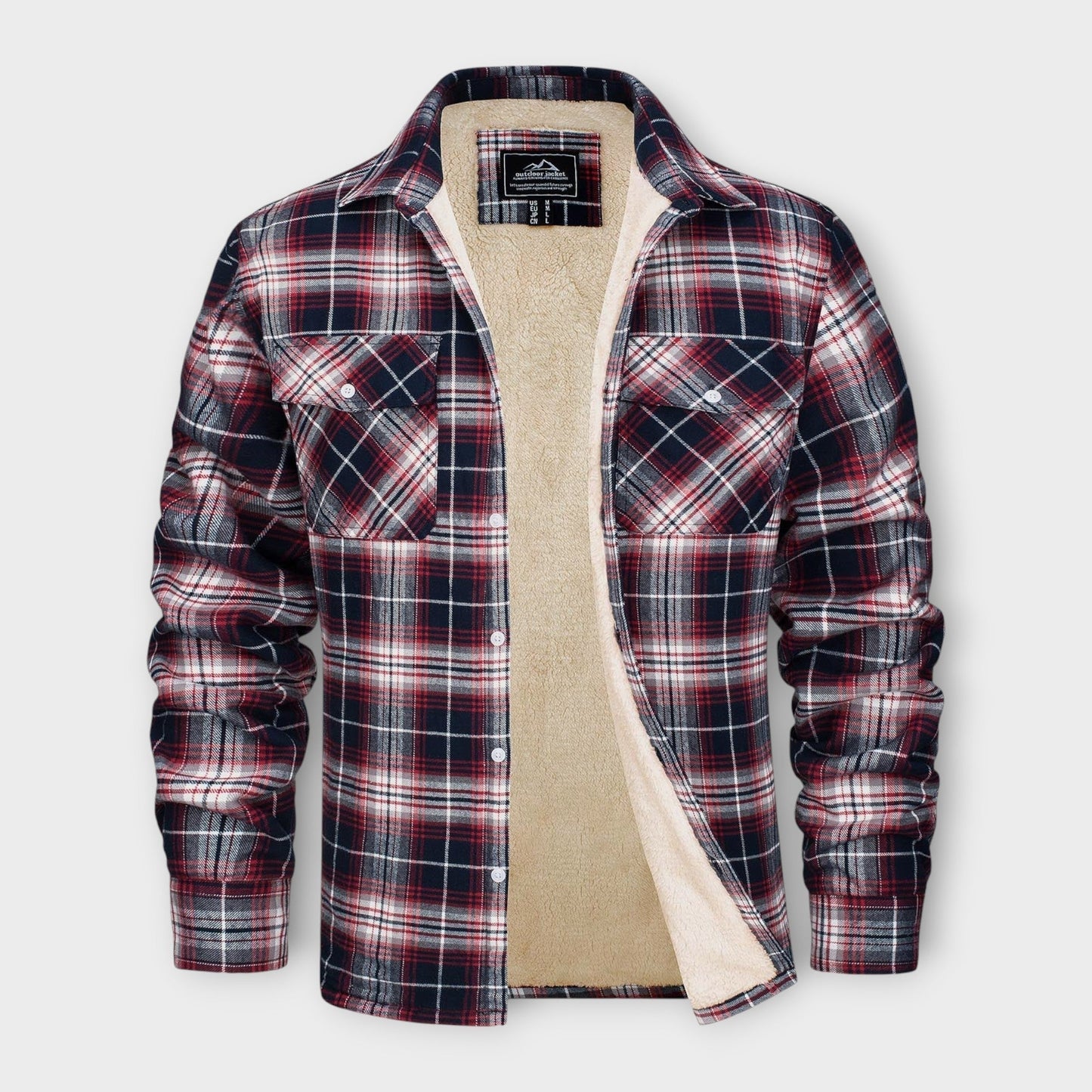 Kariertes Overshirt mit Fleece-Futter für Herren