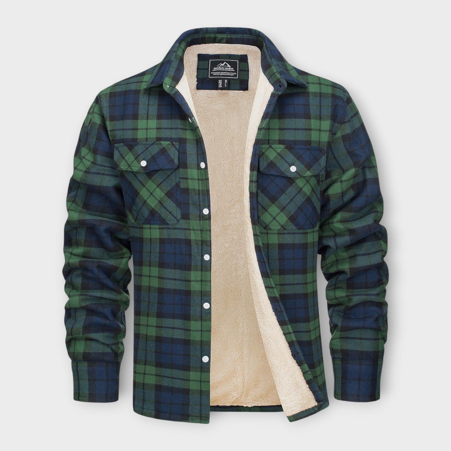 Kariertes Overshirt mit Fleece-Futter für Herren