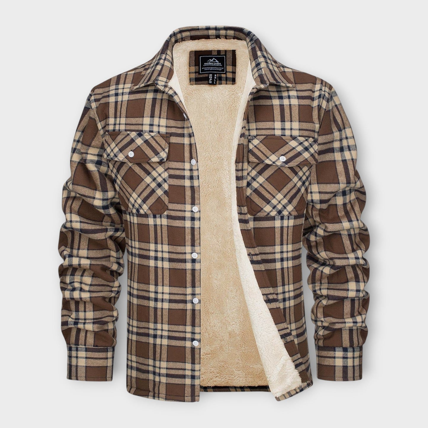 Kariertes Overshirt mit Fleece-Futter für Herren