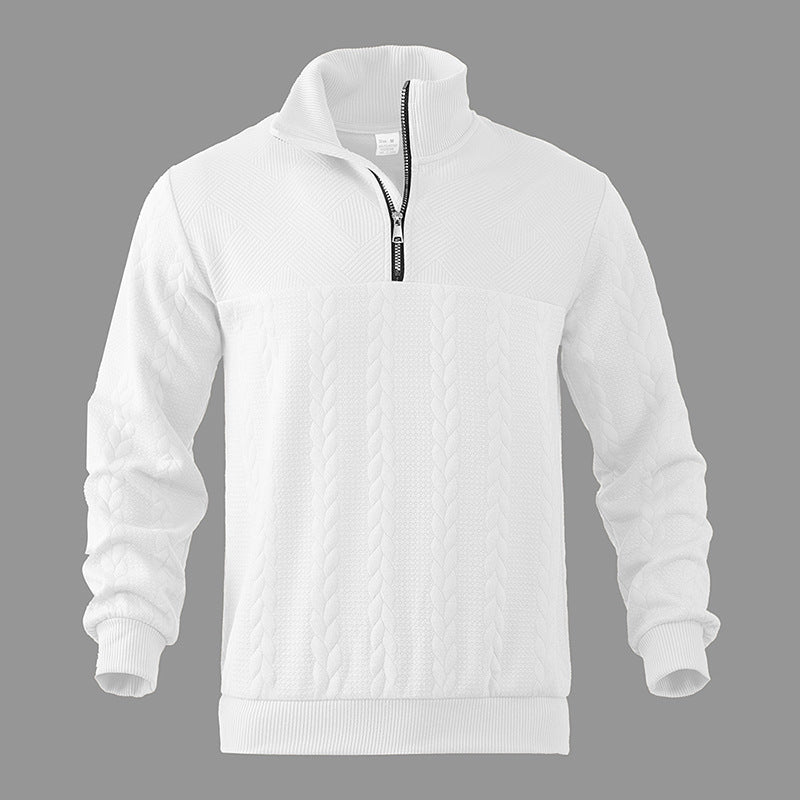 Zopfstrick Viertelreißverschluss Pullover für Herren
