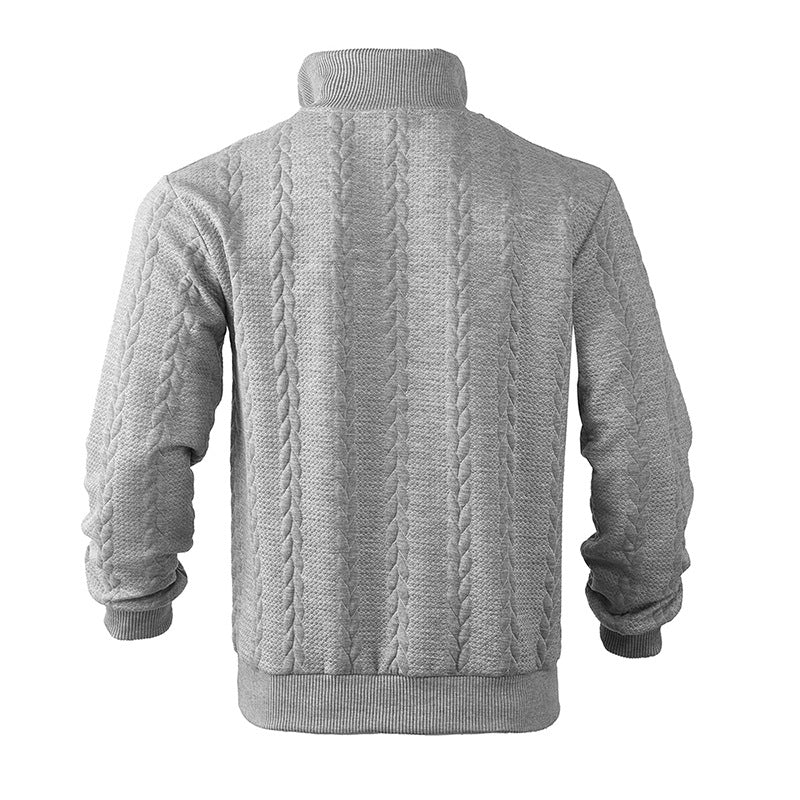Zopfstrick Viertelreißverschluss Pullover für Herren