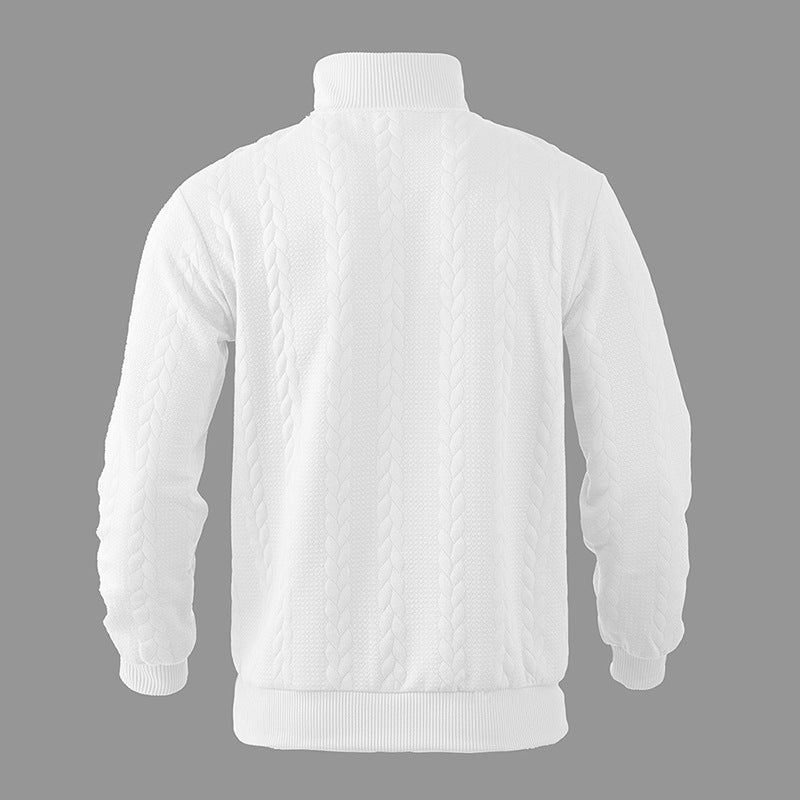 Zopfstrick Viertelreißverschluss Pullover für Herren