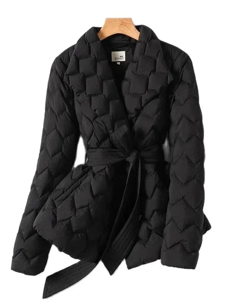 Gürtel Steppjacke für Damen