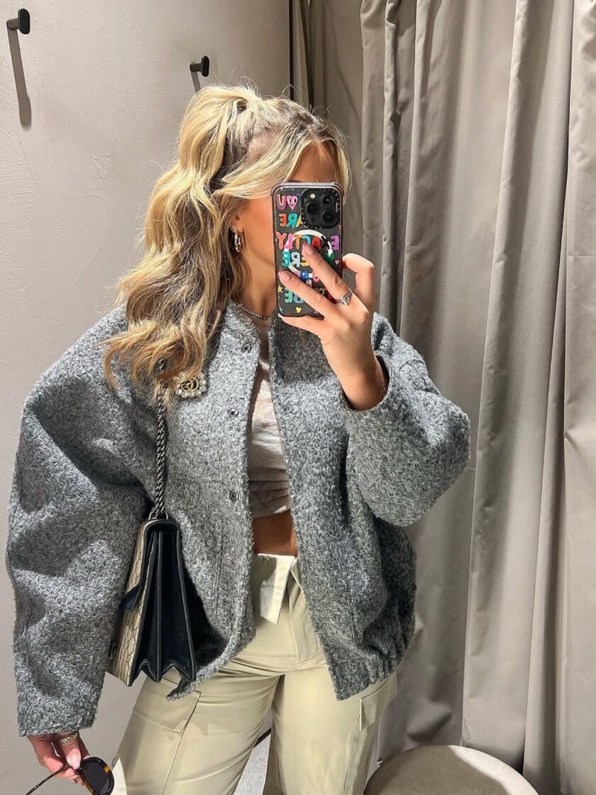 Woll Bomberjacke für Damen