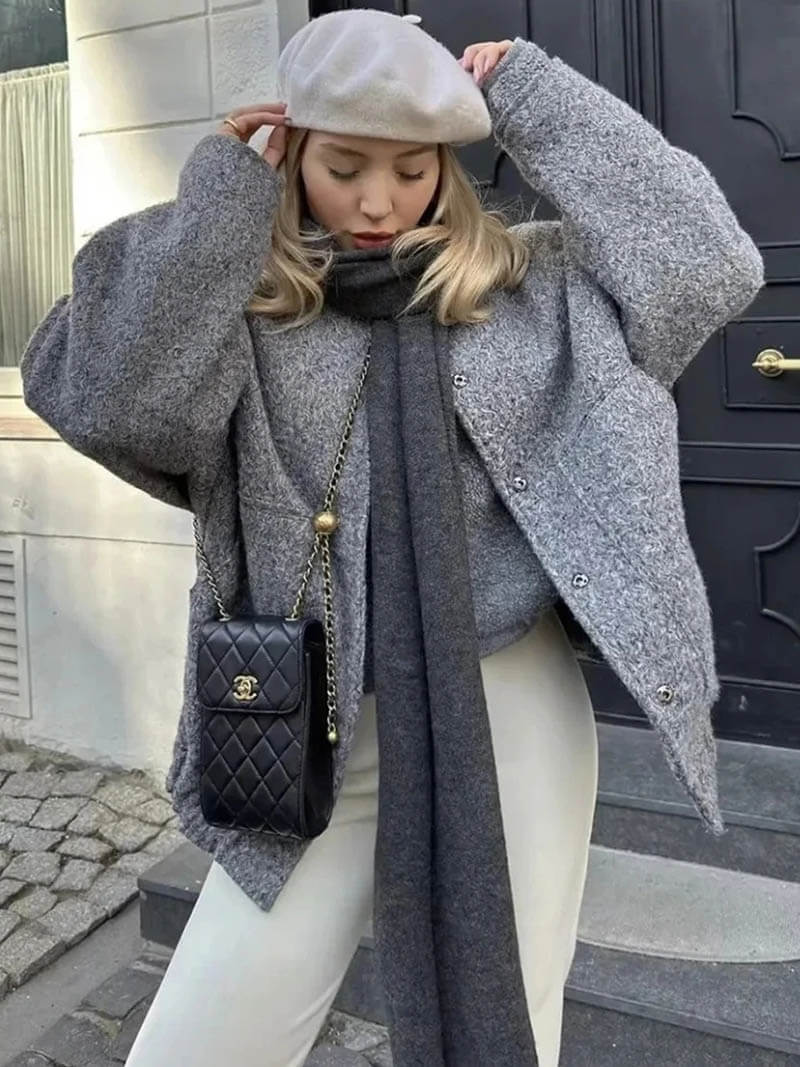 Woll Bomberjacke für Damen