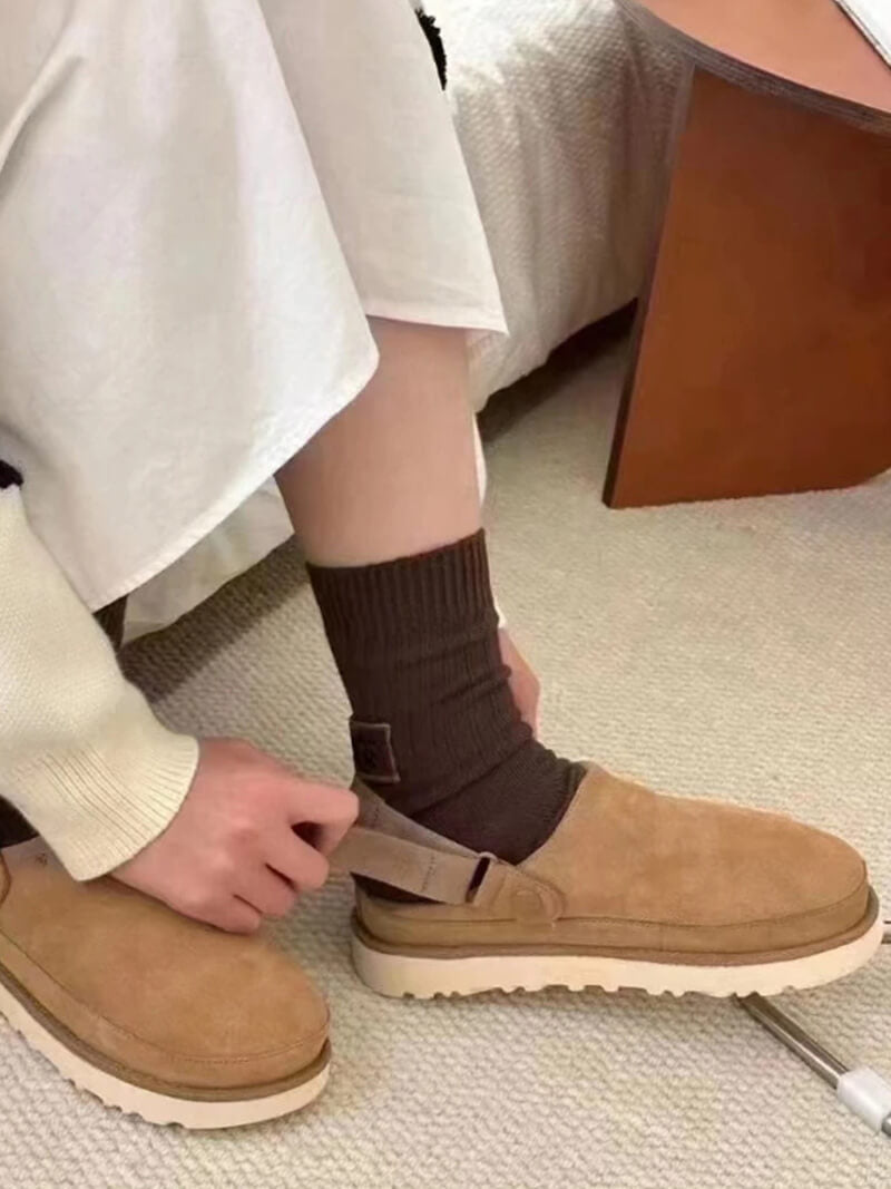 Wildleder-Optik Slipper für Damen
