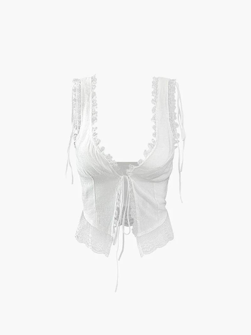 Ärmelloses Spitzentop für Damen