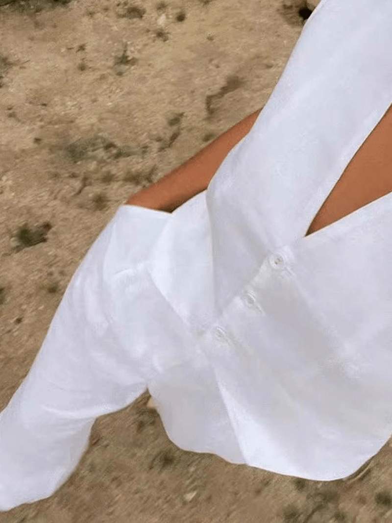 Leinen Zweiteiler Weste Hose für Damen