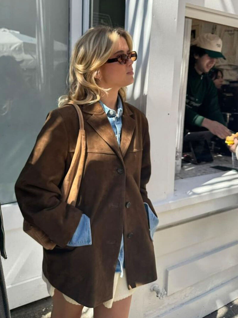Wildlederoptik Kurzjacke für Damen