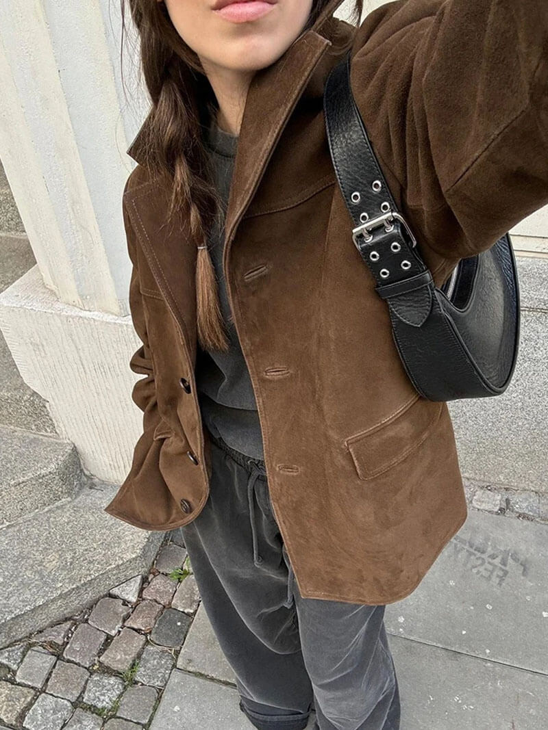 Wildlederoptik Kurzjacke für Damen