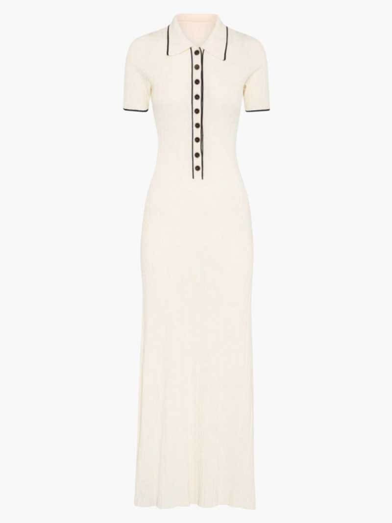 Geripptes Maxi Kleid für Damen