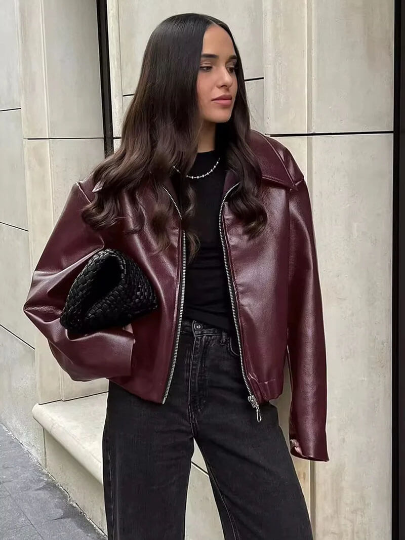 Kunstleder Jacke für Damen
