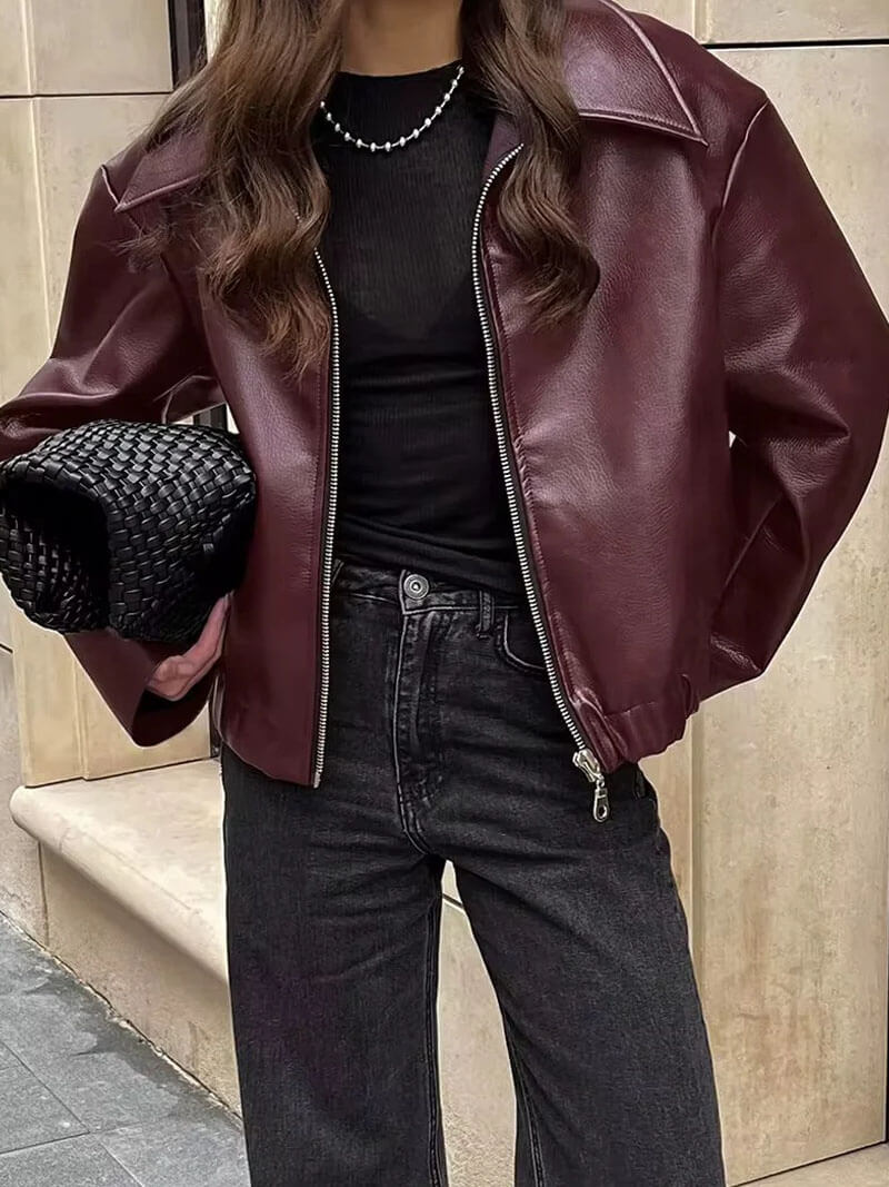 Kunstleder Jacke für Damen