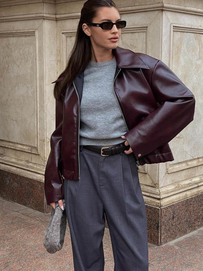 Kunstleder Jacke für Damen