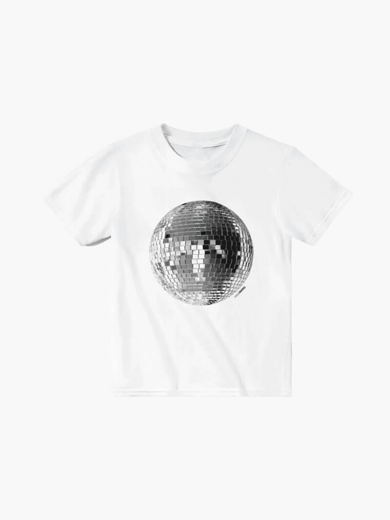 Disco-Print T-Shirt für Damen