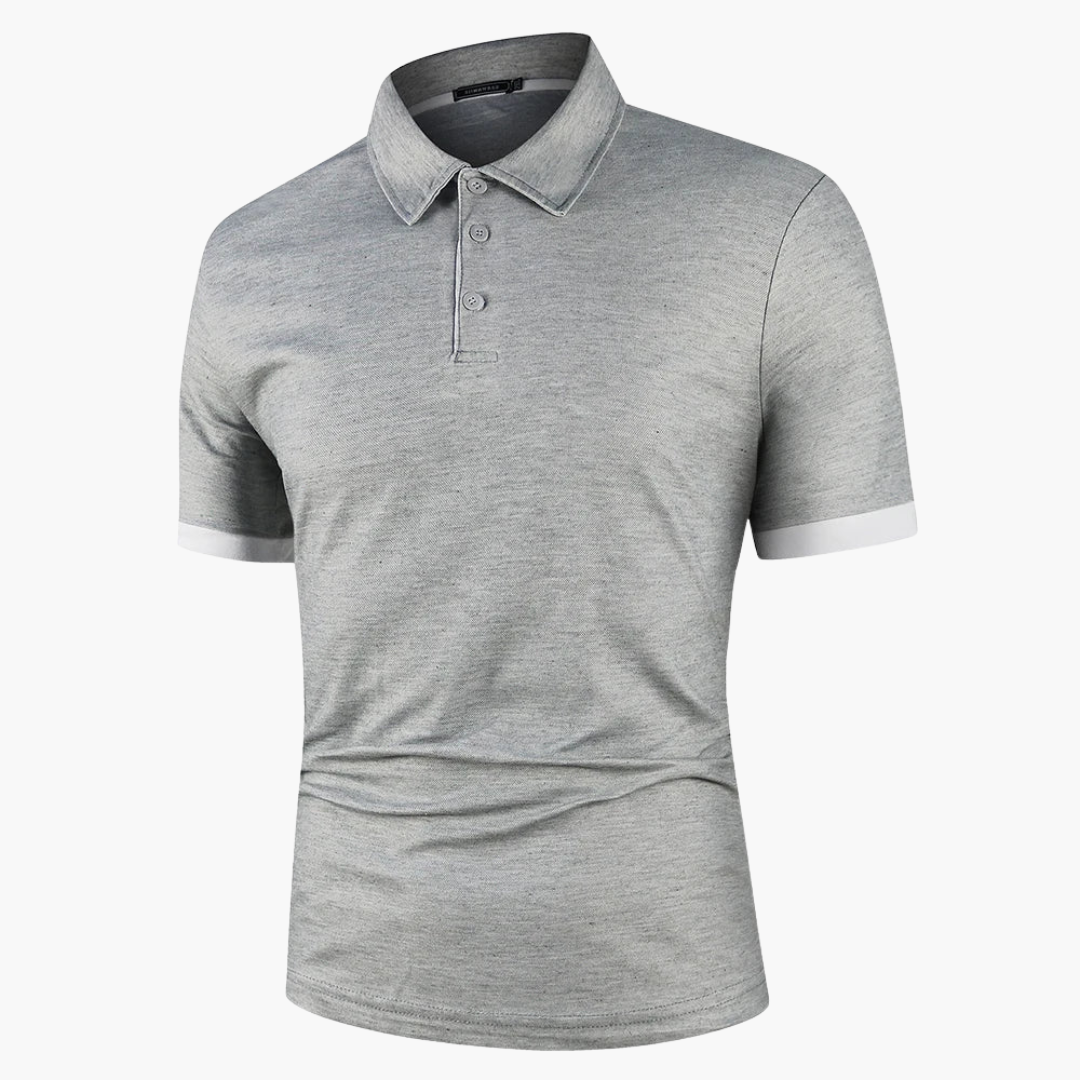 Geripptes Poloshirt mit Kontrast für Herren