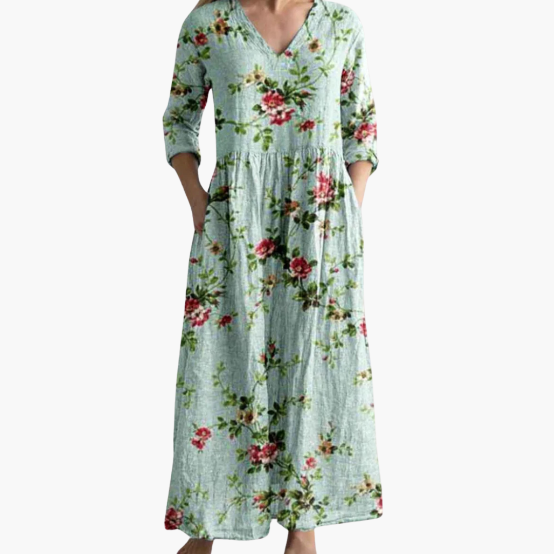 Gestreiftes Boho Maxikleid für Damen