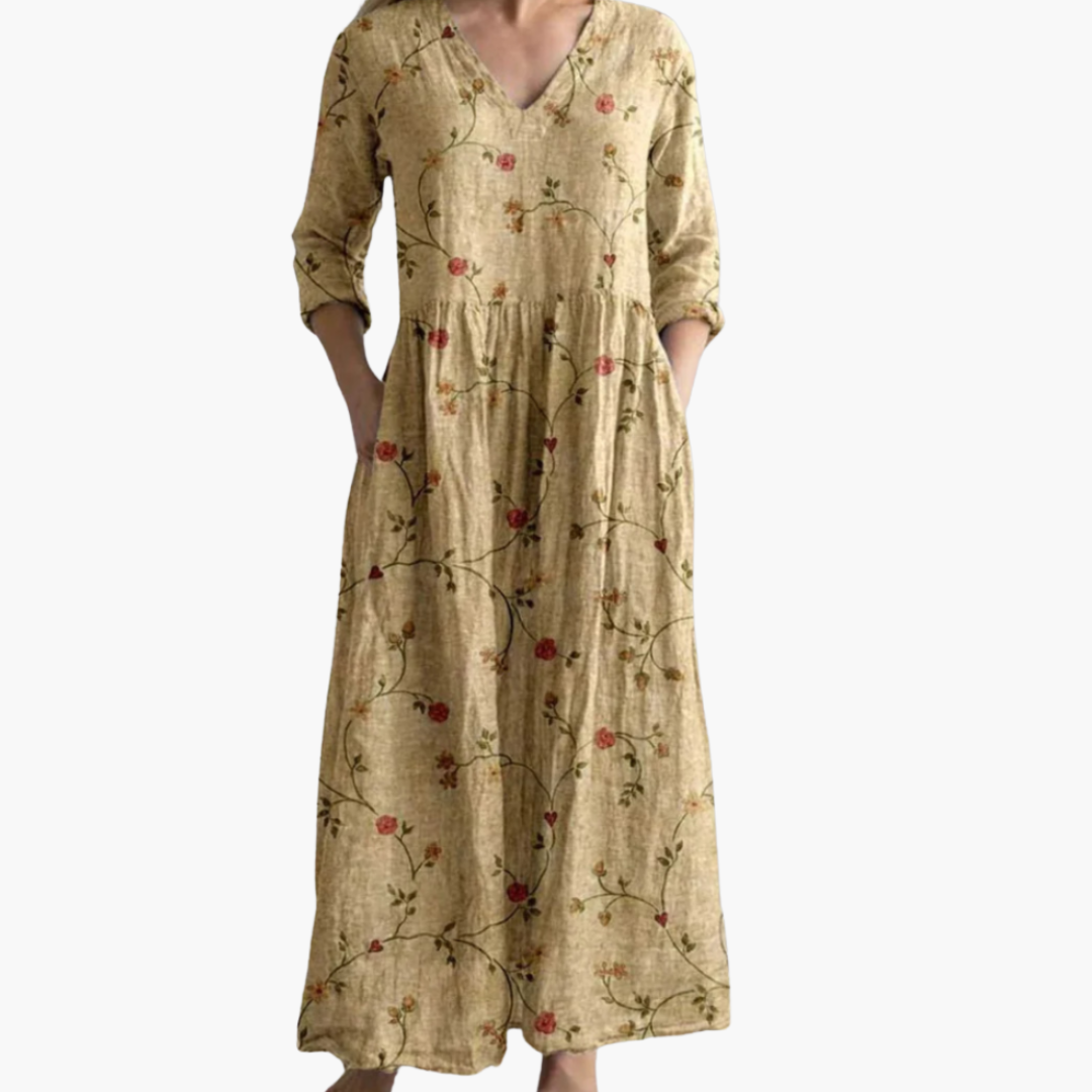 Gemusterter Boho Maxi Kleid für Damen