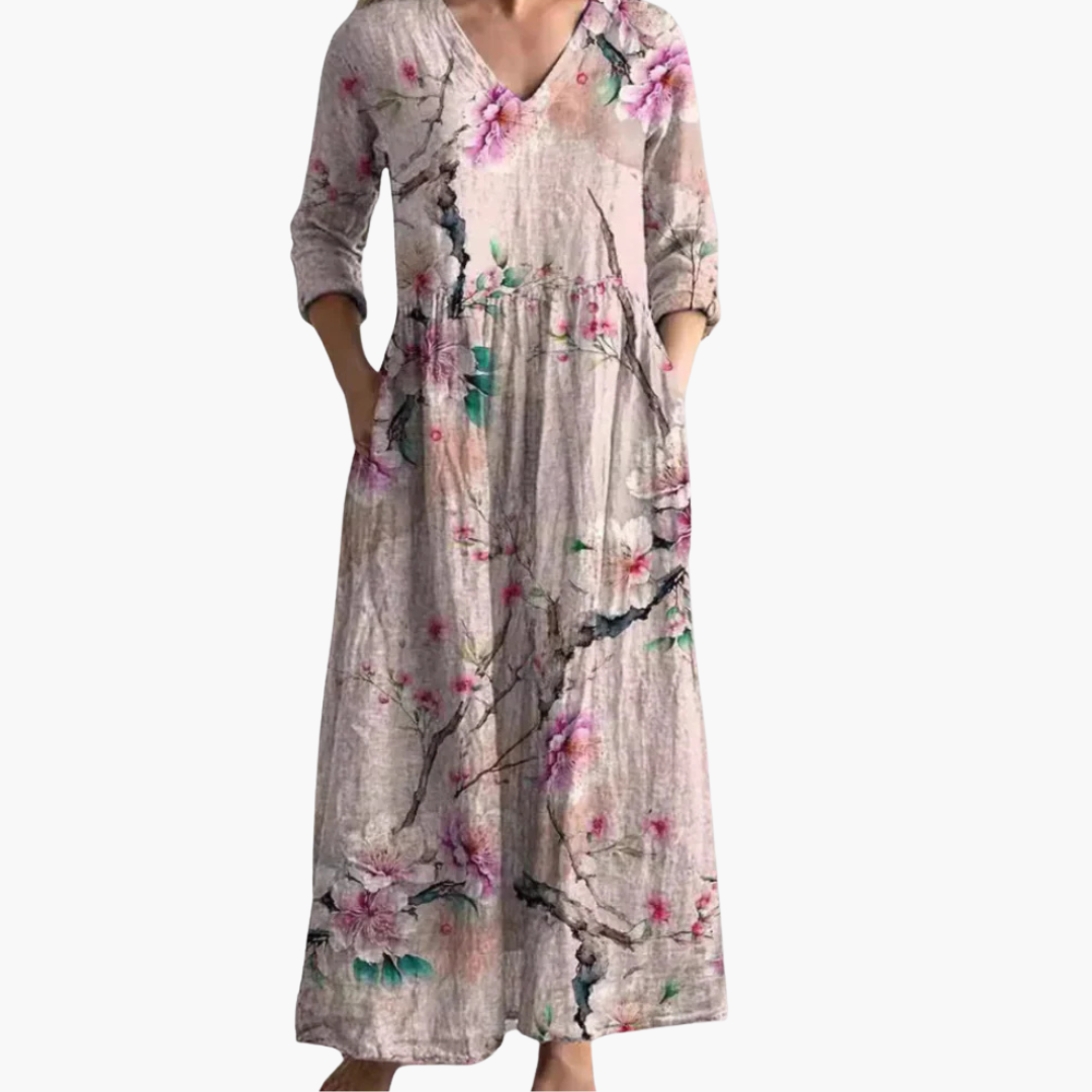 Gemustertes Maxi Kleid für Damen