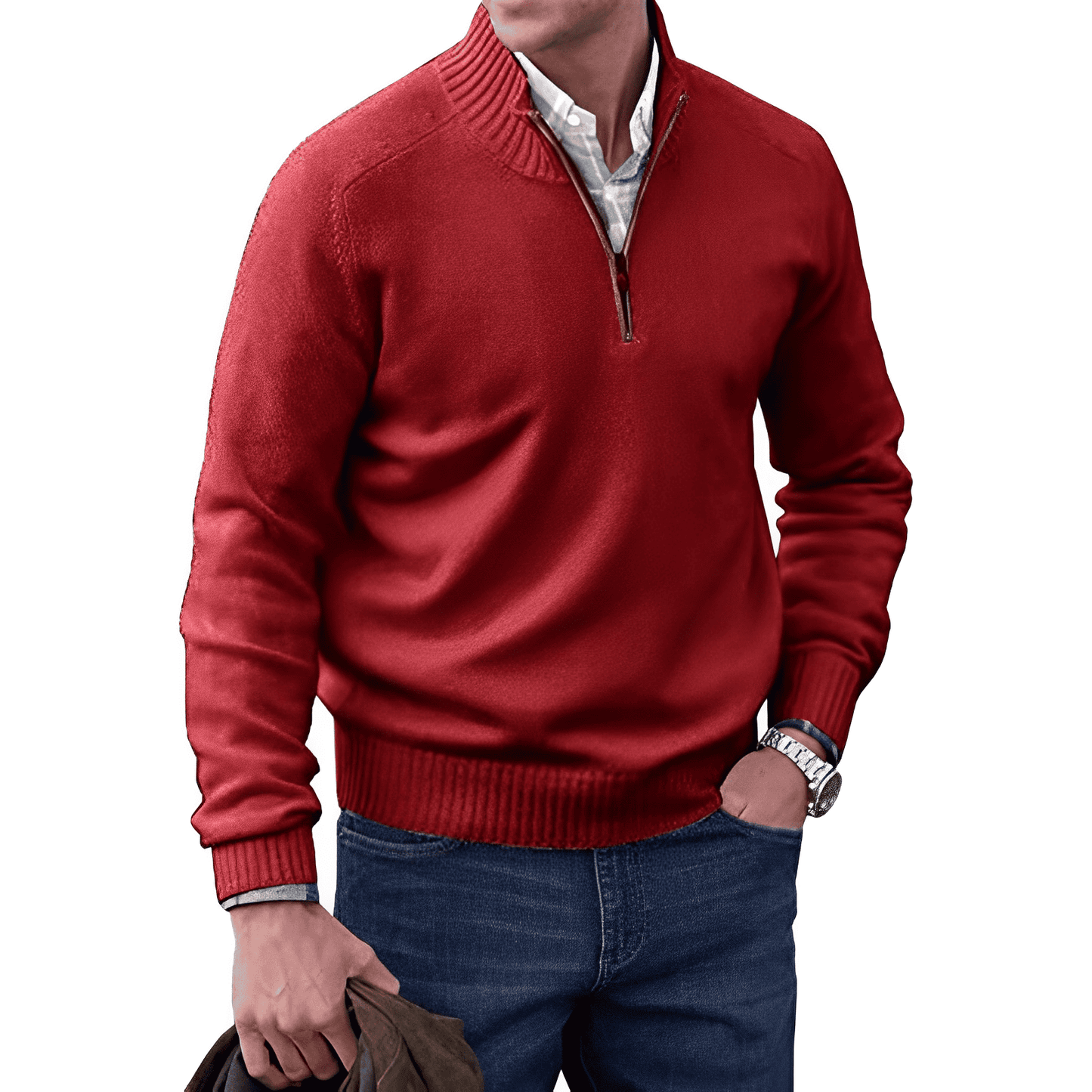 Halb-Zip Strickpullover für Herren