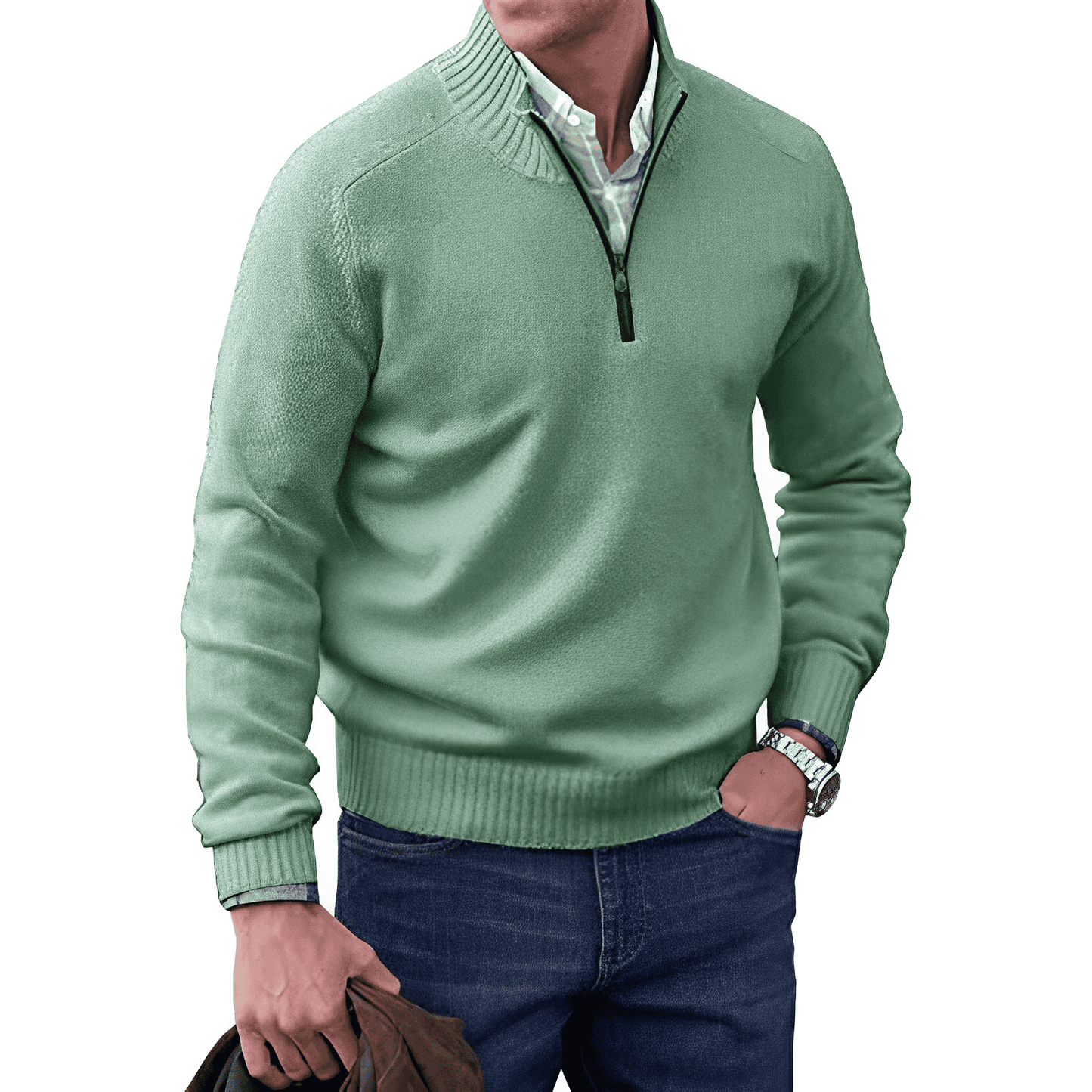 Halb-Zip Strickpullover für Herren
