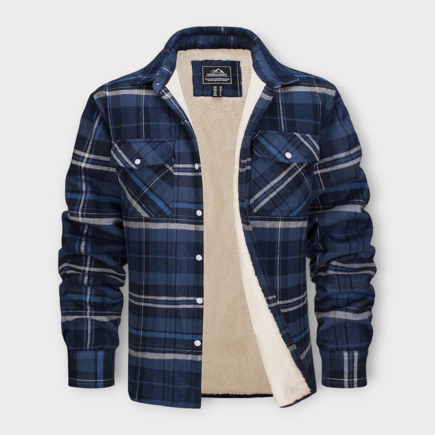 Kariertes Overshirt mit Fleece-Futter für Herren
