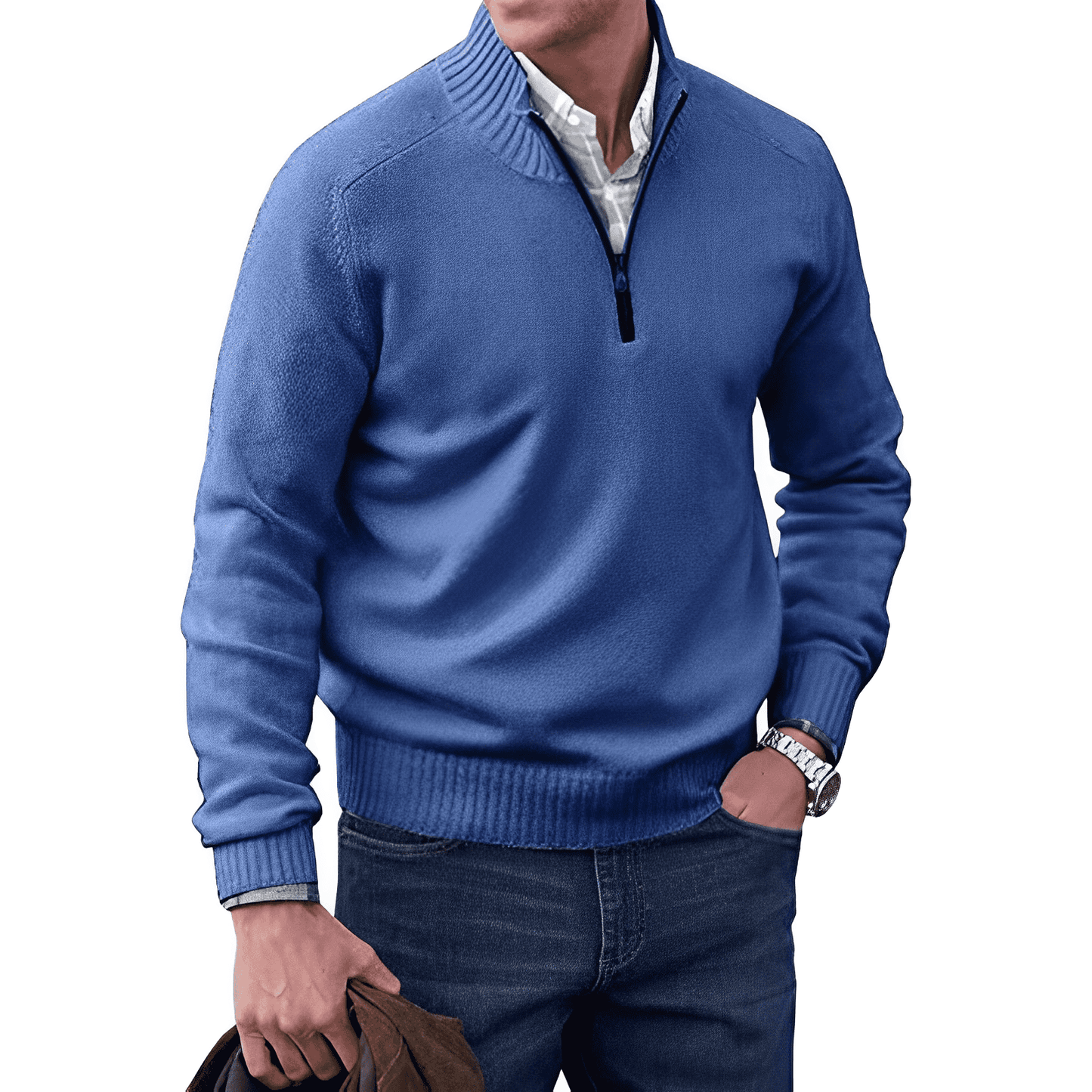 Halb-Zip Strickpullover für Herren