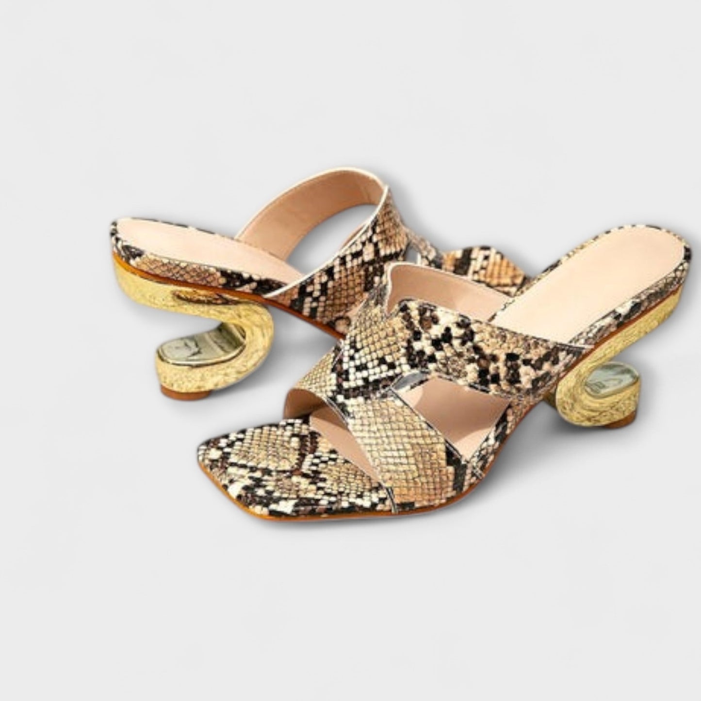 Natalie - Sandalen mit Schlangenprint
