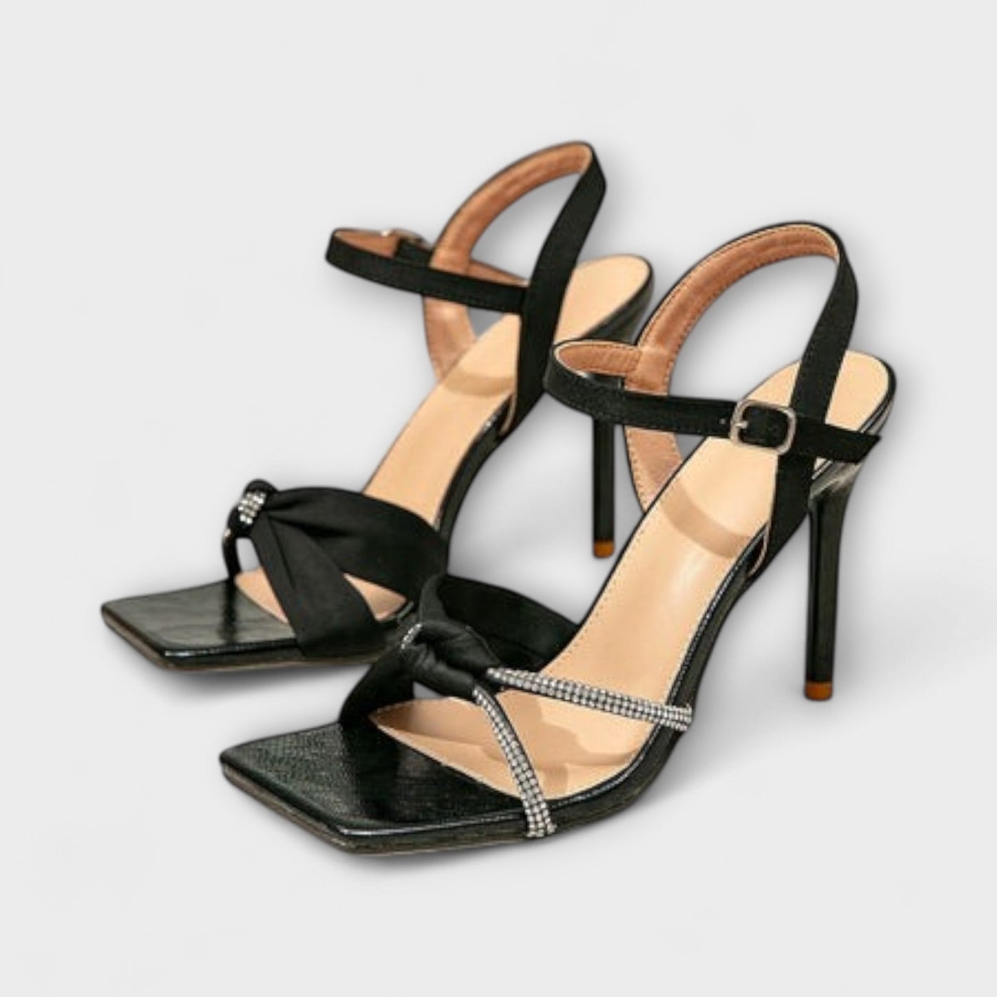 Martha - Rhinestone-studded strap stiletto heels