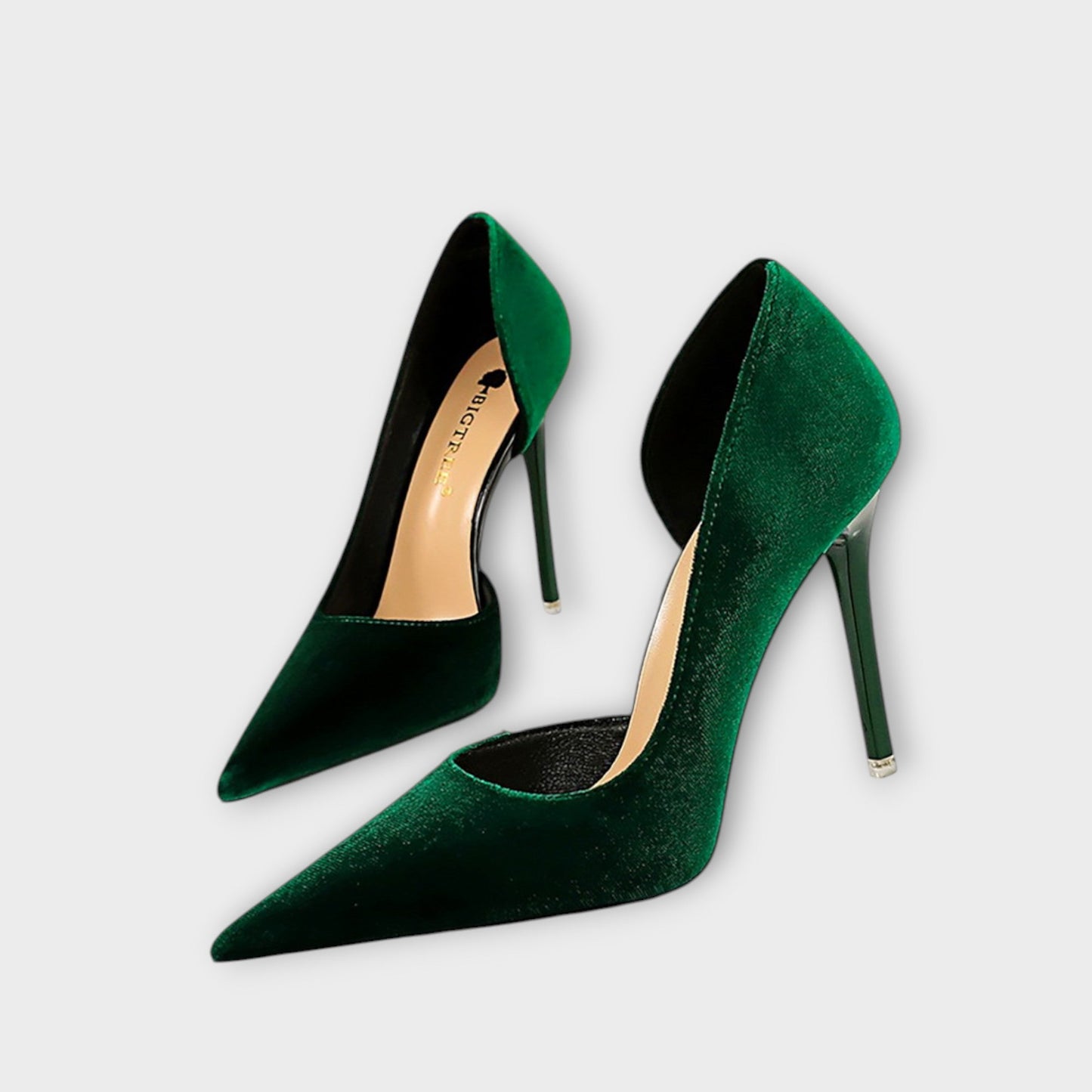 Bella - Grüne Samt-Stiletto-Absätze