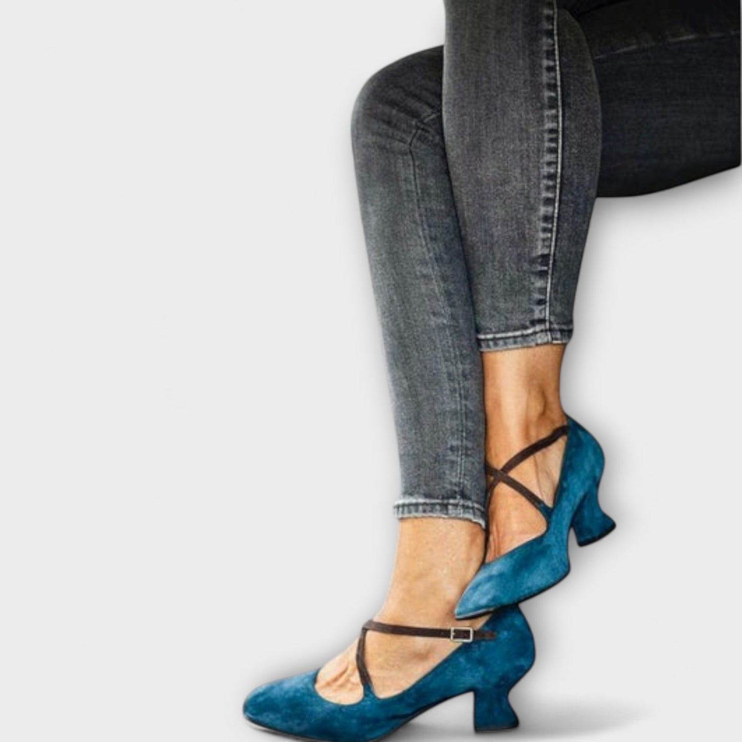 Kathleen - Blaue klobige Absätze