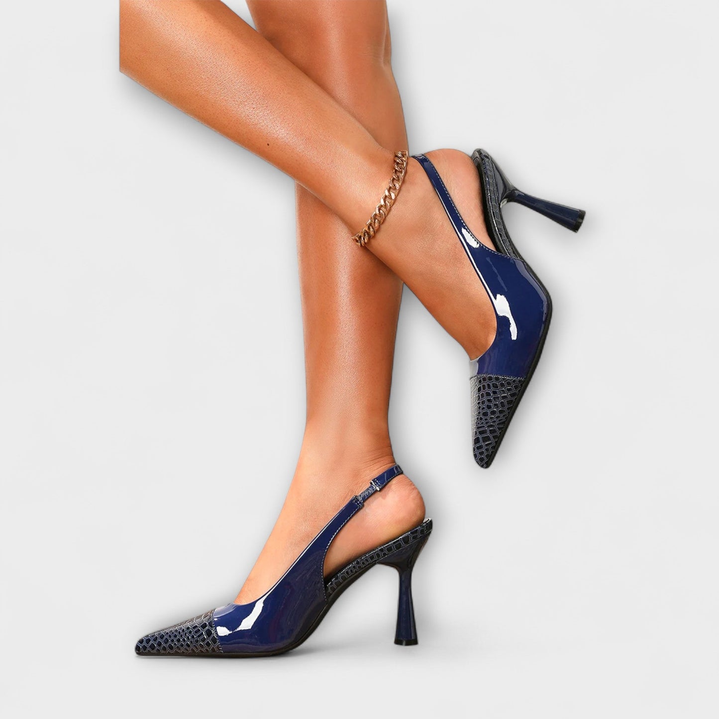 Georgia - Slingback-Stiletto-Heels mit Krokodilprägung