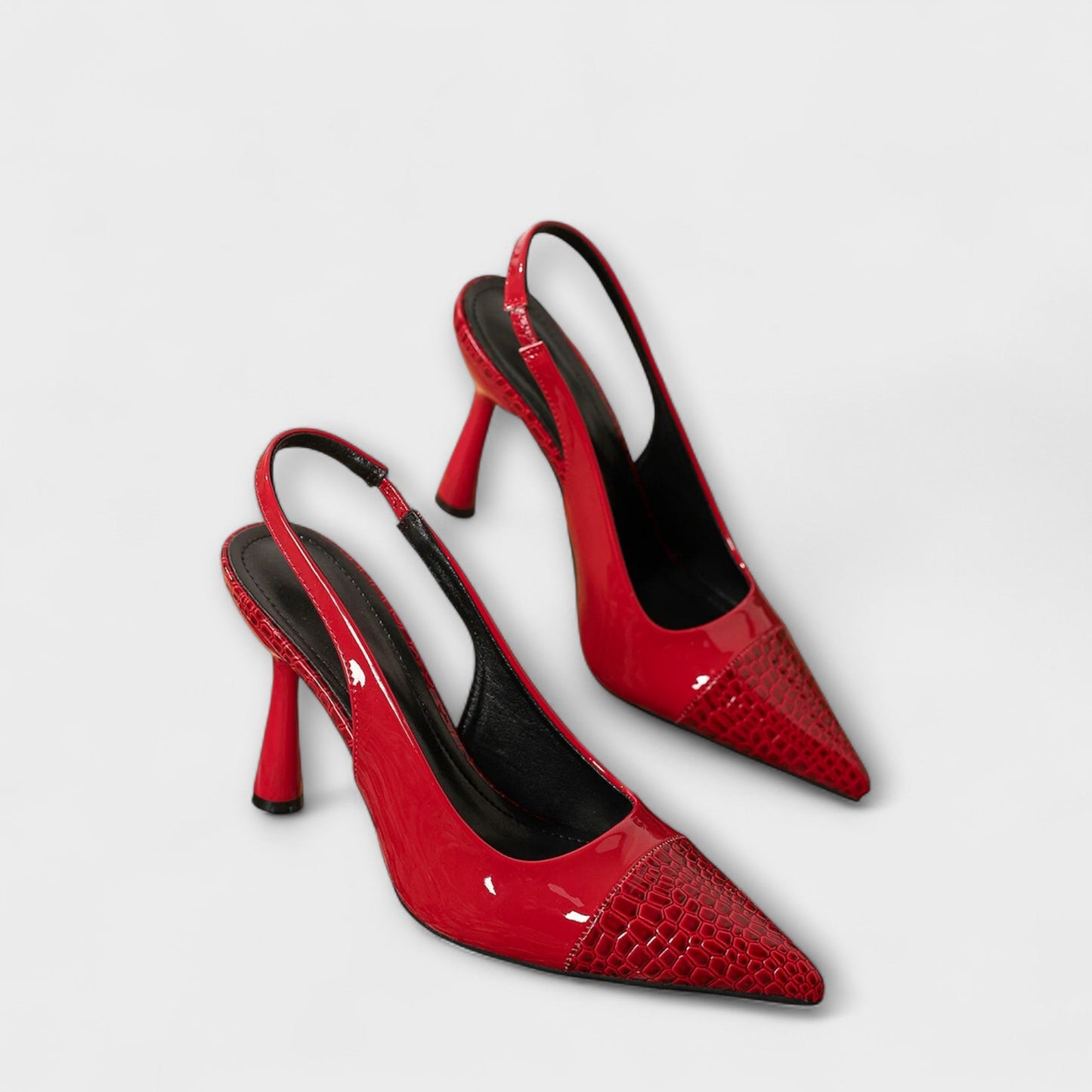 Georgia - Slingback-Stiletto-Heels mit Krokodilprägung