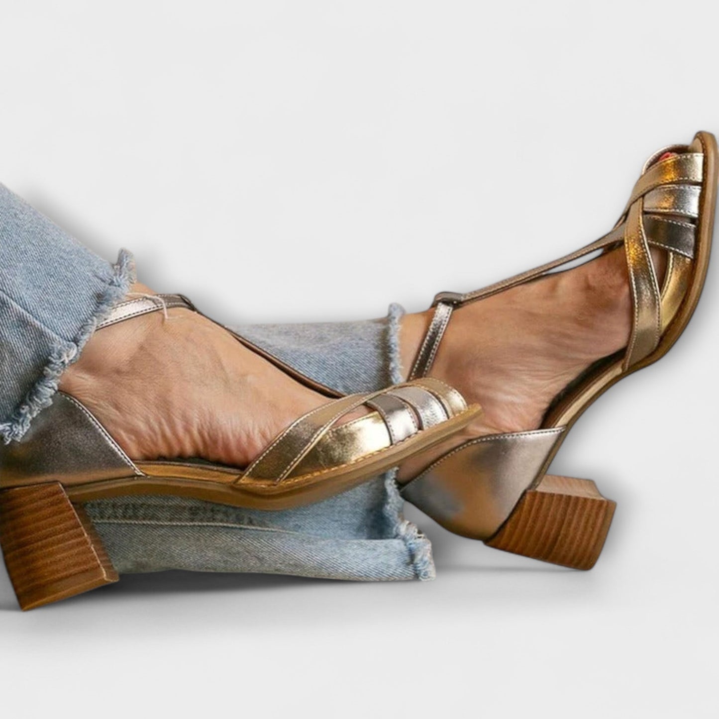 Kristen - Goldfarbene Metallic-Absätze