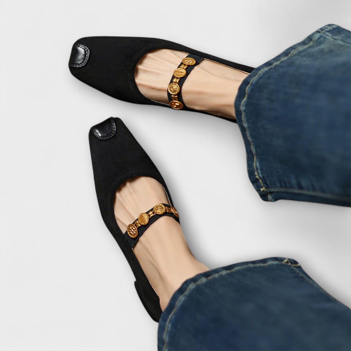 Eleanor - Klobige Absätze mit Metallmünze