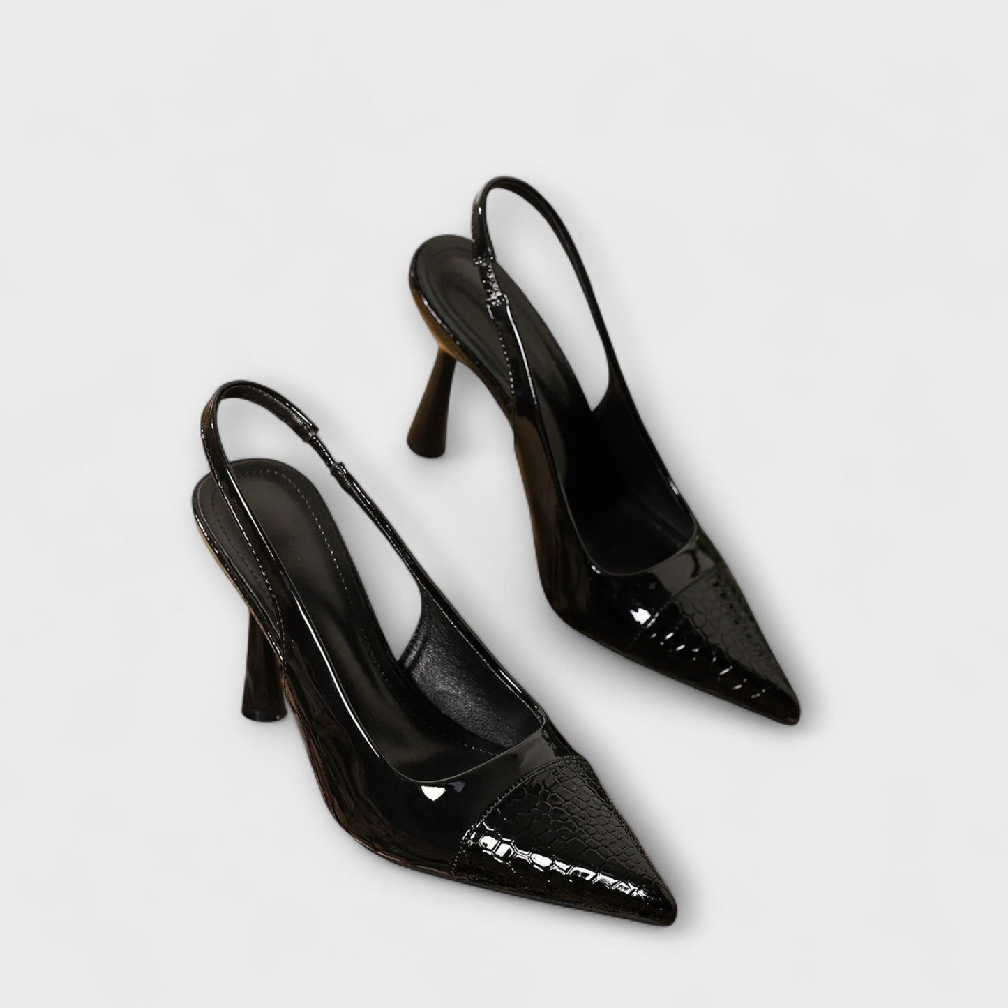 Georgia - Slingback-Stiletto-Heels mit Krokodilprägung