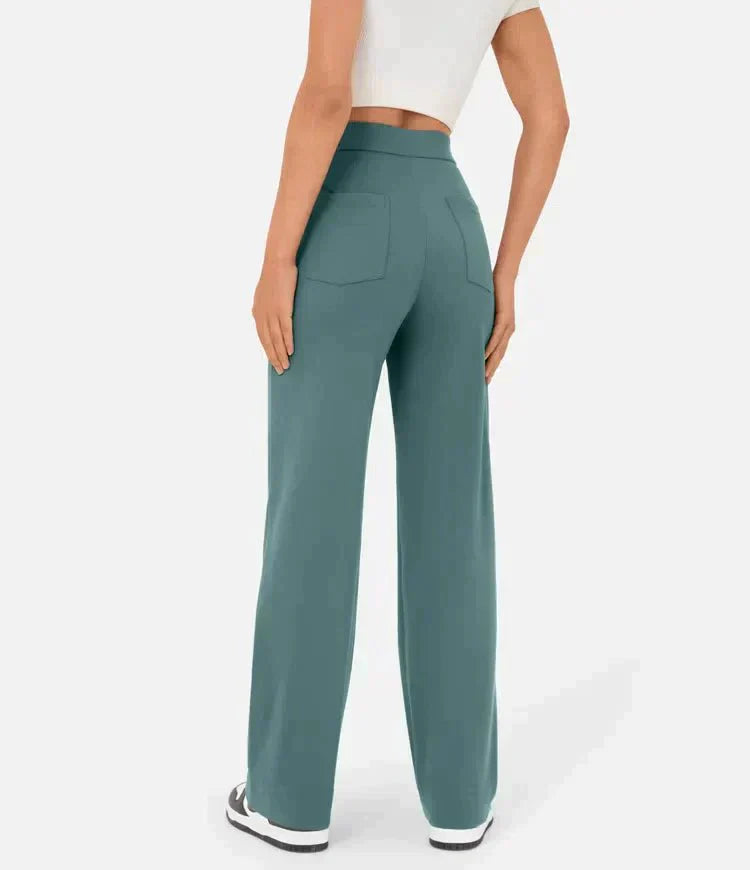 High-Waist Freizeithose mit Knöpfen für Damen
