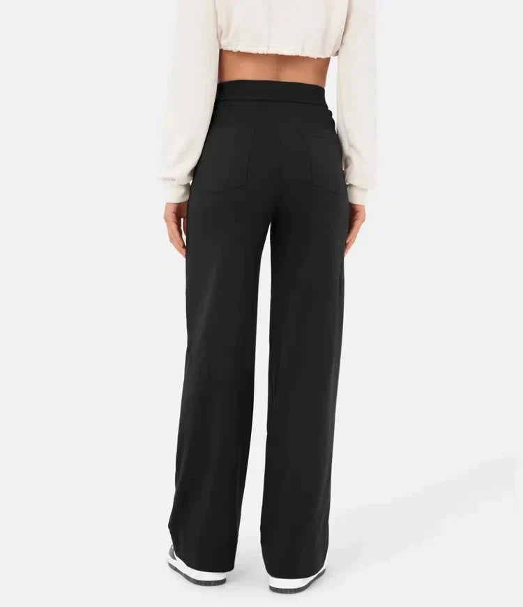 High-Waist Freizeithose mit Knöpfen für Damen