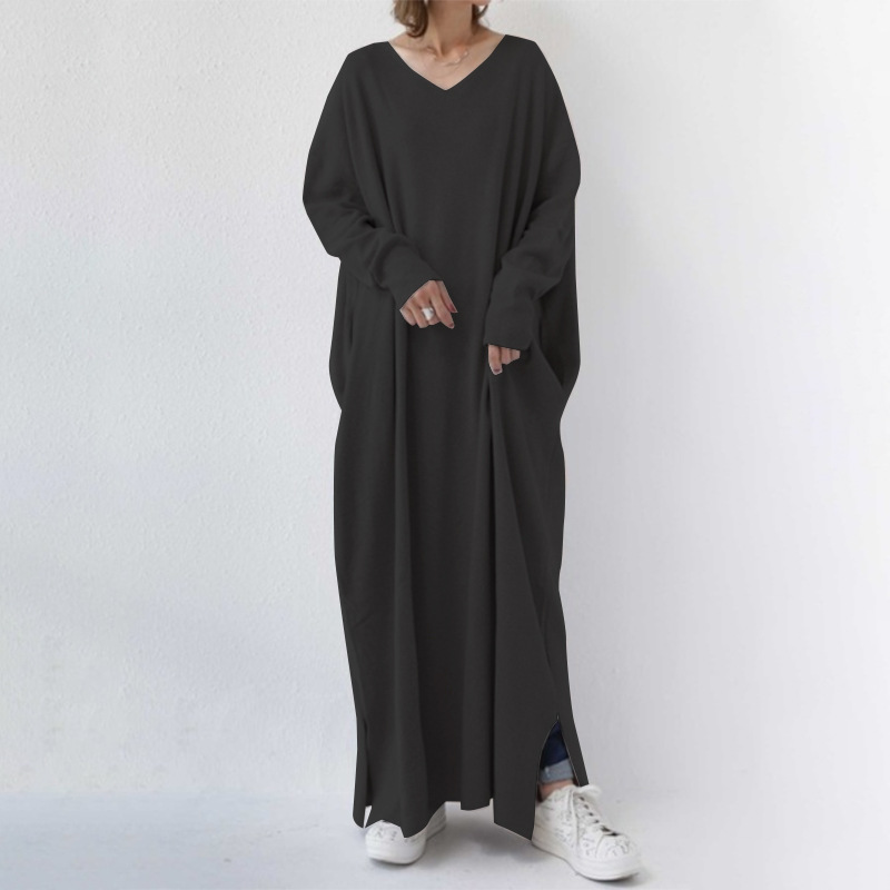 Serenya™ - Modisches Kleid mit langen Ärmeln und V-Ausschnitt
