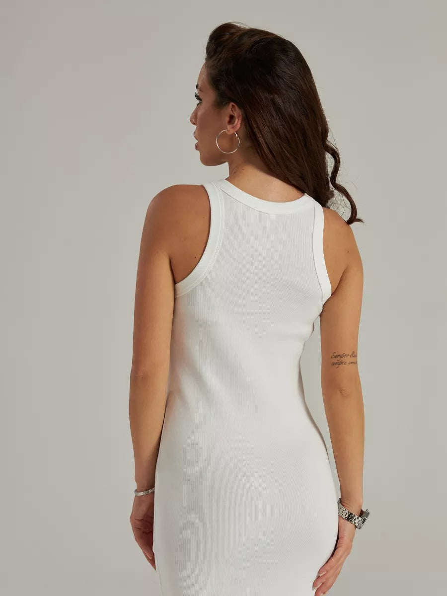 VelaBerlin – Geripptes figurbetontes Strick-Sommerkleid mit Trägern