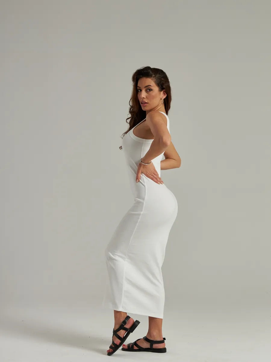 VelaBerlin – Geripptes figurbetontes Strick-Sommerkleid mit Trägern