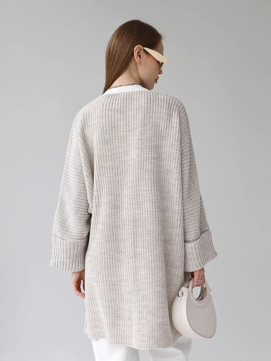 VelaBerlin – Langer Oversize-Strickcardigan mit Taschen