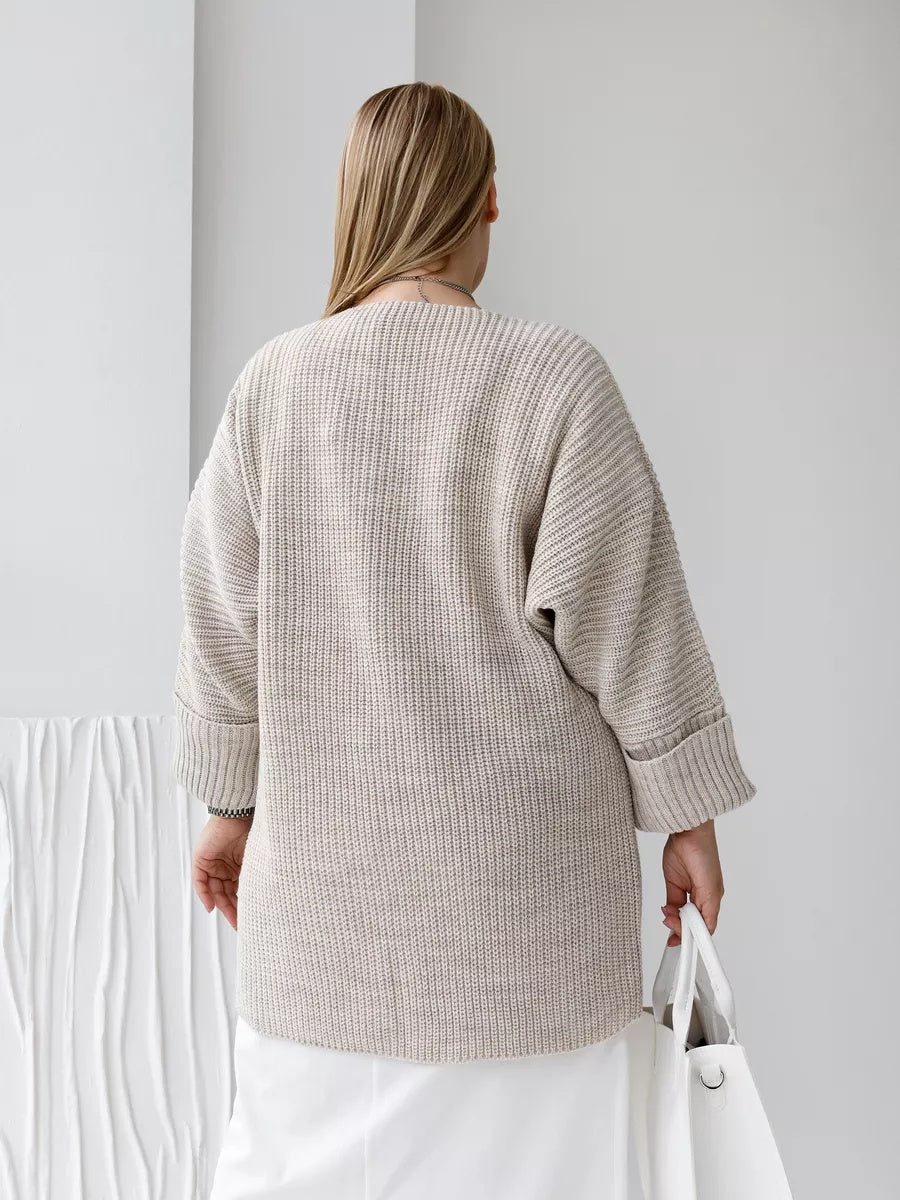 VelaBerlin – Langer Oversize-Strickcardigan mit Taschen
