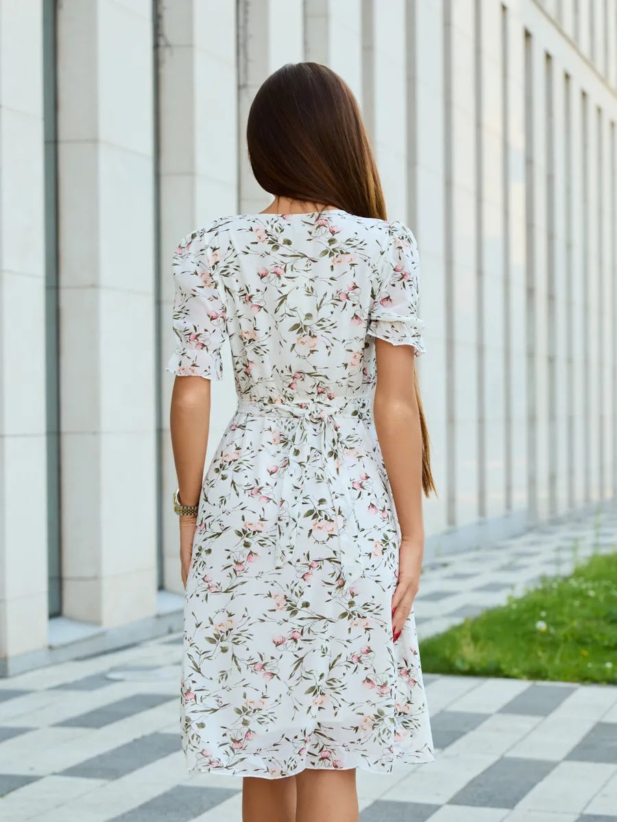 VelaBerlin – Sommerkleid mit hoher Taille und Blumendruck