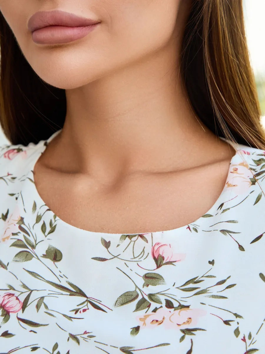 VelaBerlin – Sommerkleid mit hoher Taille und Blumendruck