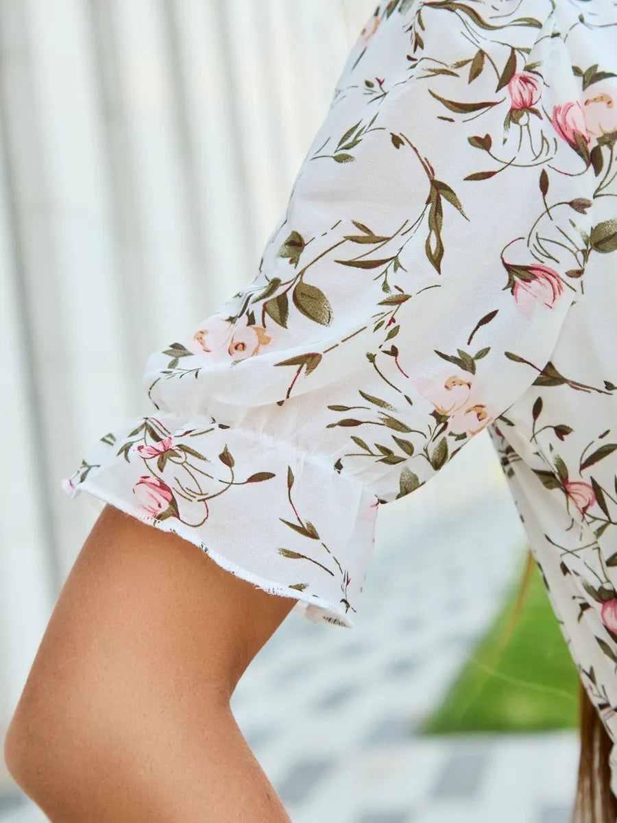 VelaBerlin – Sommerkleid mit hoher Taille und Blumendruck