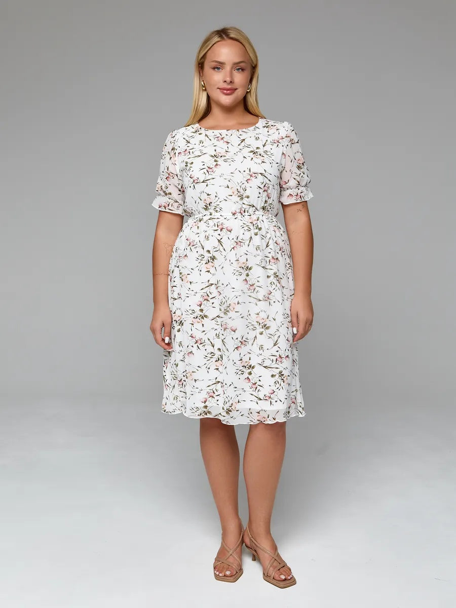 VelaBerlin – Sommerkleid mit hoher Taille und Blumendruck