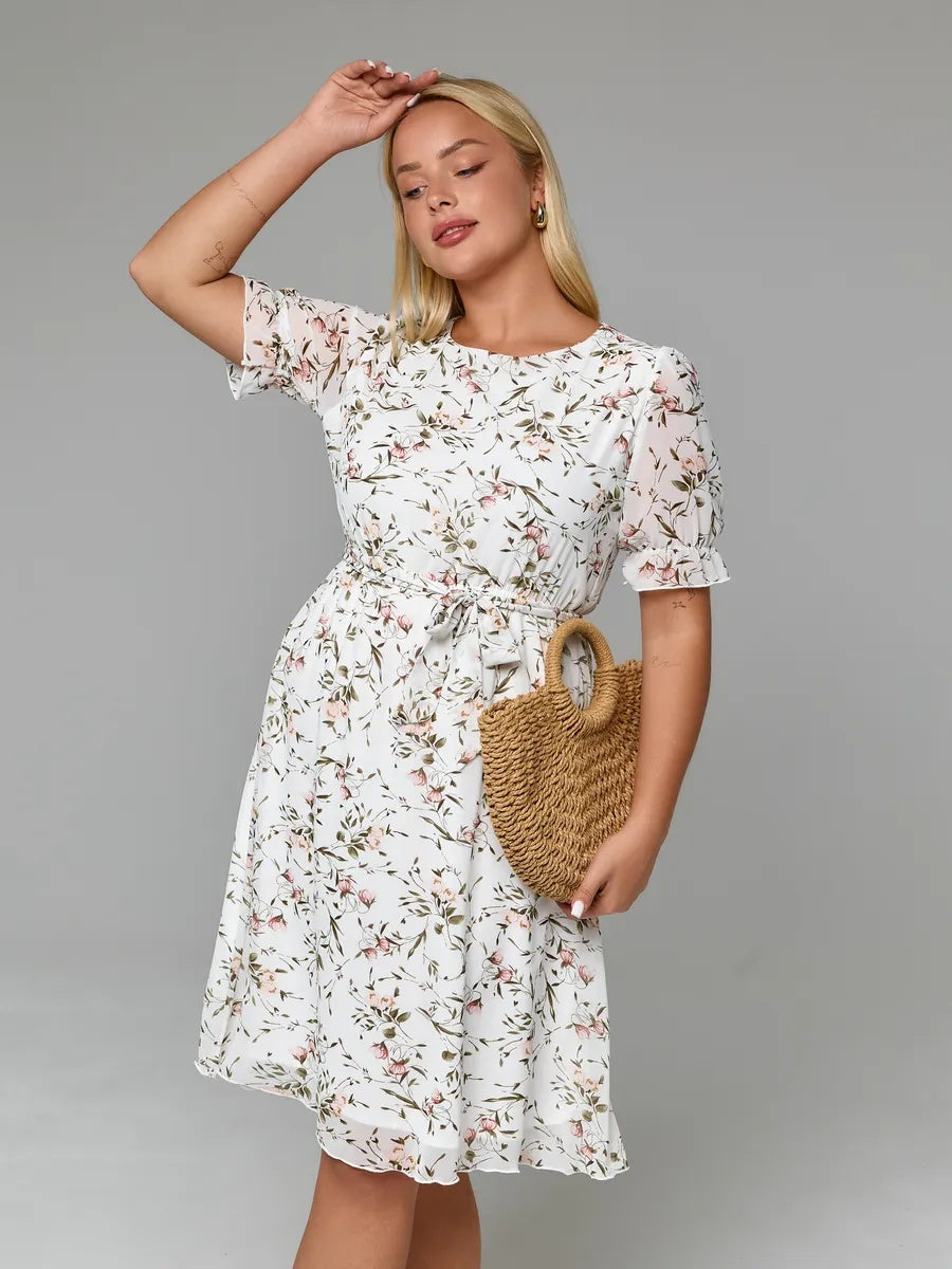 VelaBerlin – Sommerkleid mit hoher Taille und Blumendruck