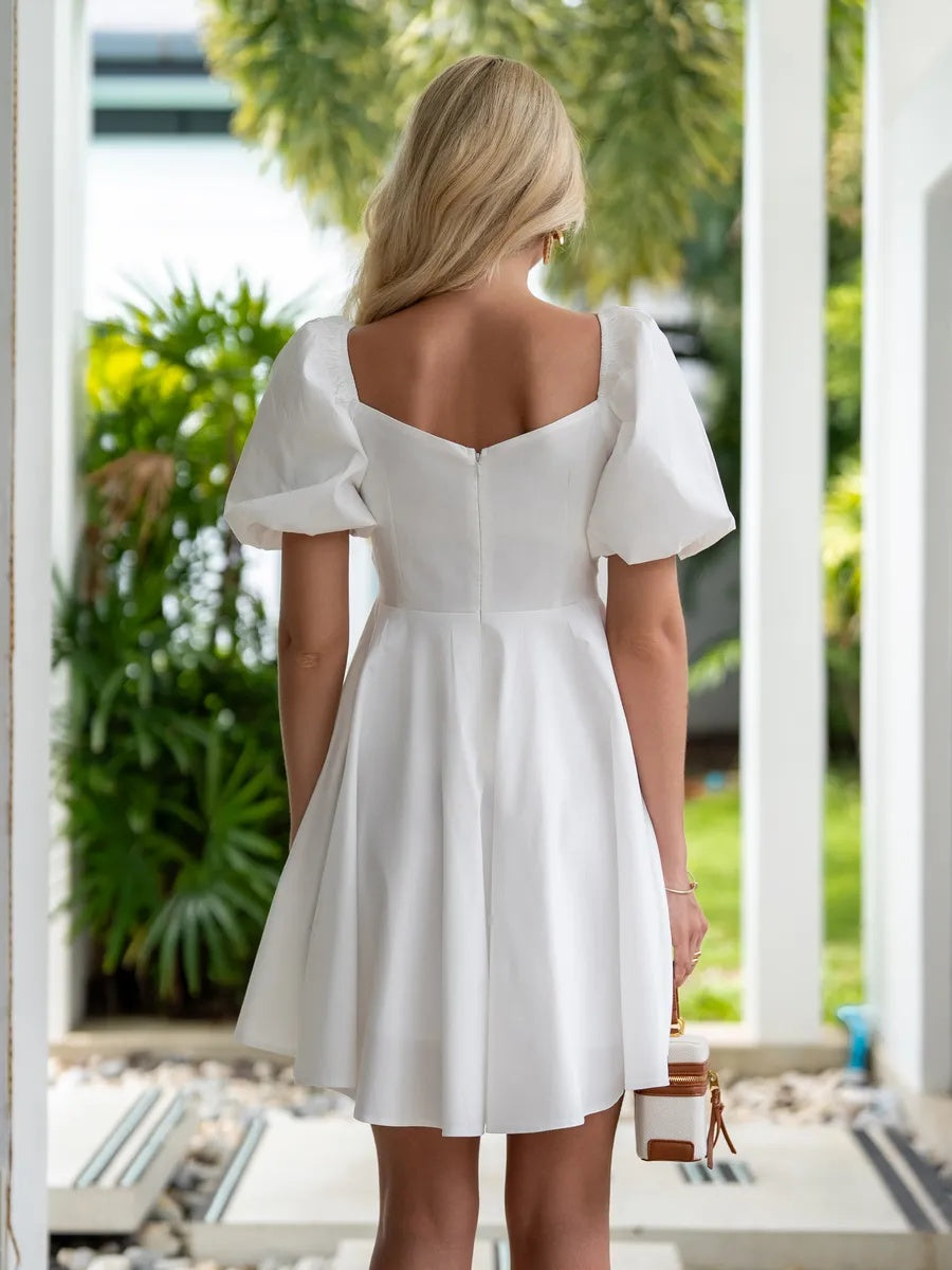 VelaBerlin – Festliches Sommerkleid aus Baumwolle mit Puffärmeln